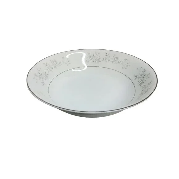 Vintage Platinum Rose Japanese Fine China Serving Bowl 9" - Picture 3 of 4